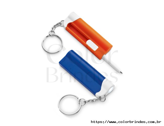 Chaveiro. Com LED e esferogr�fica