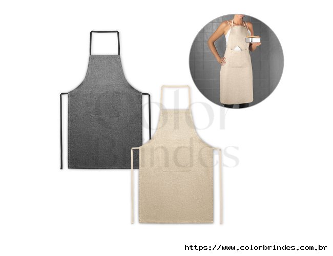 Avental em algod�o reciclado