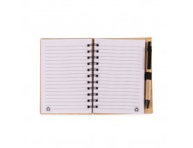 Bloco de Anota��es Bambu com Caneta