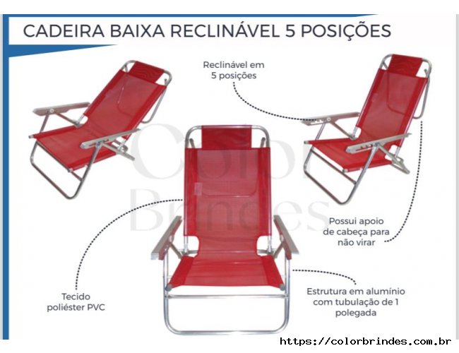 Cadeira Baixa Reclin�vel 5 Posi��es
